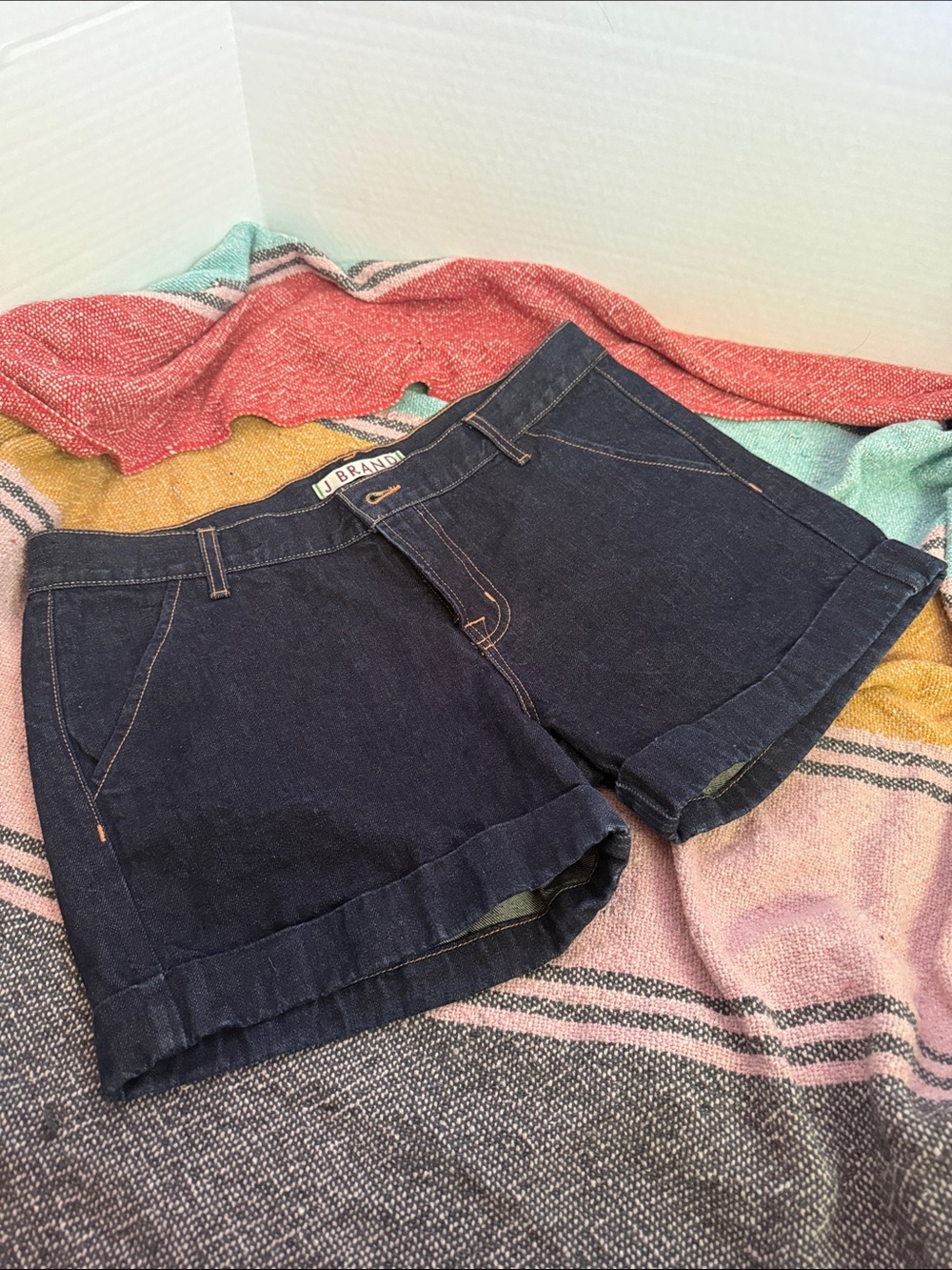 J Brand Indigo Roll-Hem Denim Shorts